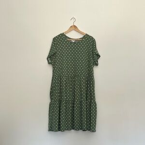 LuLaRoe green and white polka dot dress, size xl